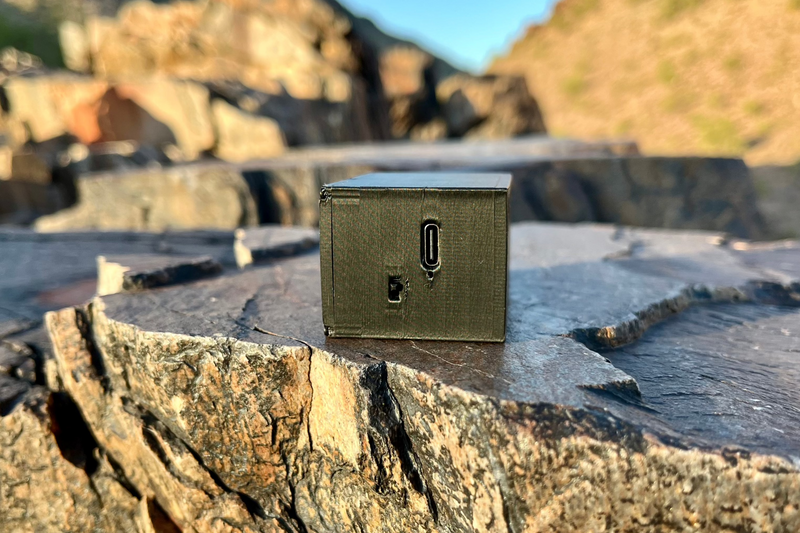 The Double from the rear on flat rock, showing the USB-C charging port on the internal-battery version. 1/24, 1/18 and 1/10 scale.